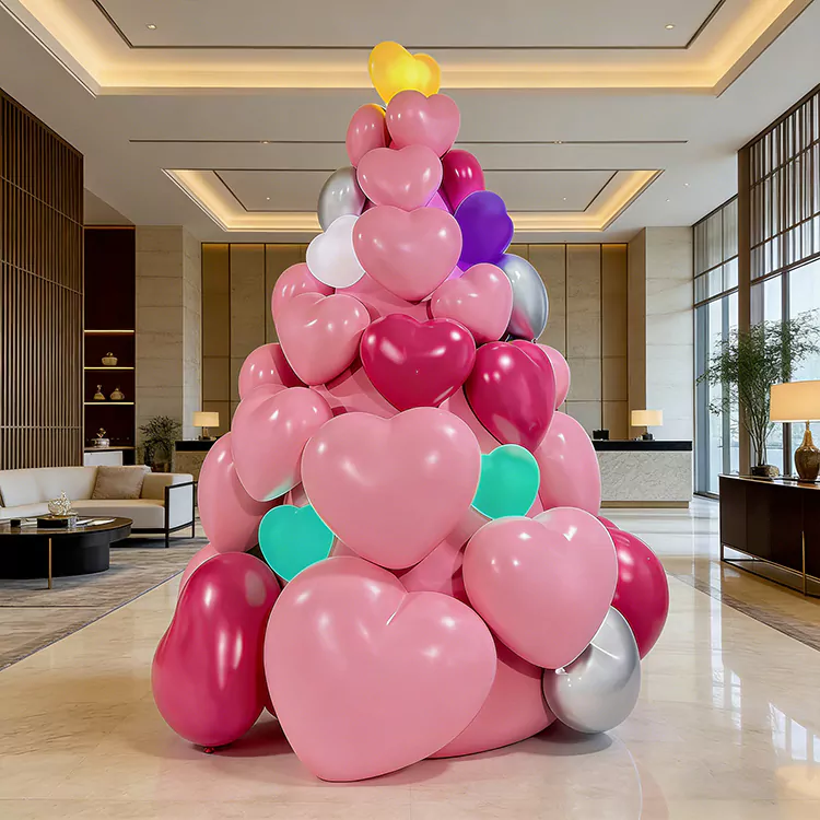 GRP Heart Shaped Stacked Balloon Sculpture