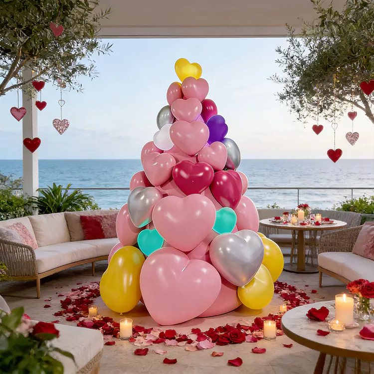 GRP Heart Shaped Stacked Balloon Sculpture